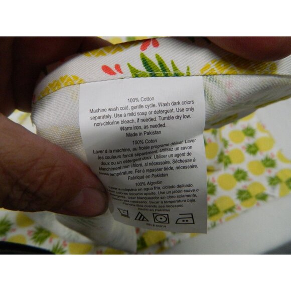 Yellow Pineapple Print Cotton Napkins 20" 100% Cotton Set Of 4 - Picture 6 of 8